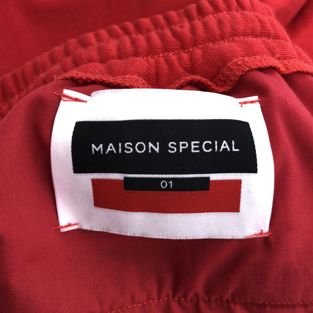 MAISON SPECIAL メゾンスペシャル 11221461303 コンパクトクラッシュスウェットプライムワイドピンタック イージーパンツ 1 レッド メンズ