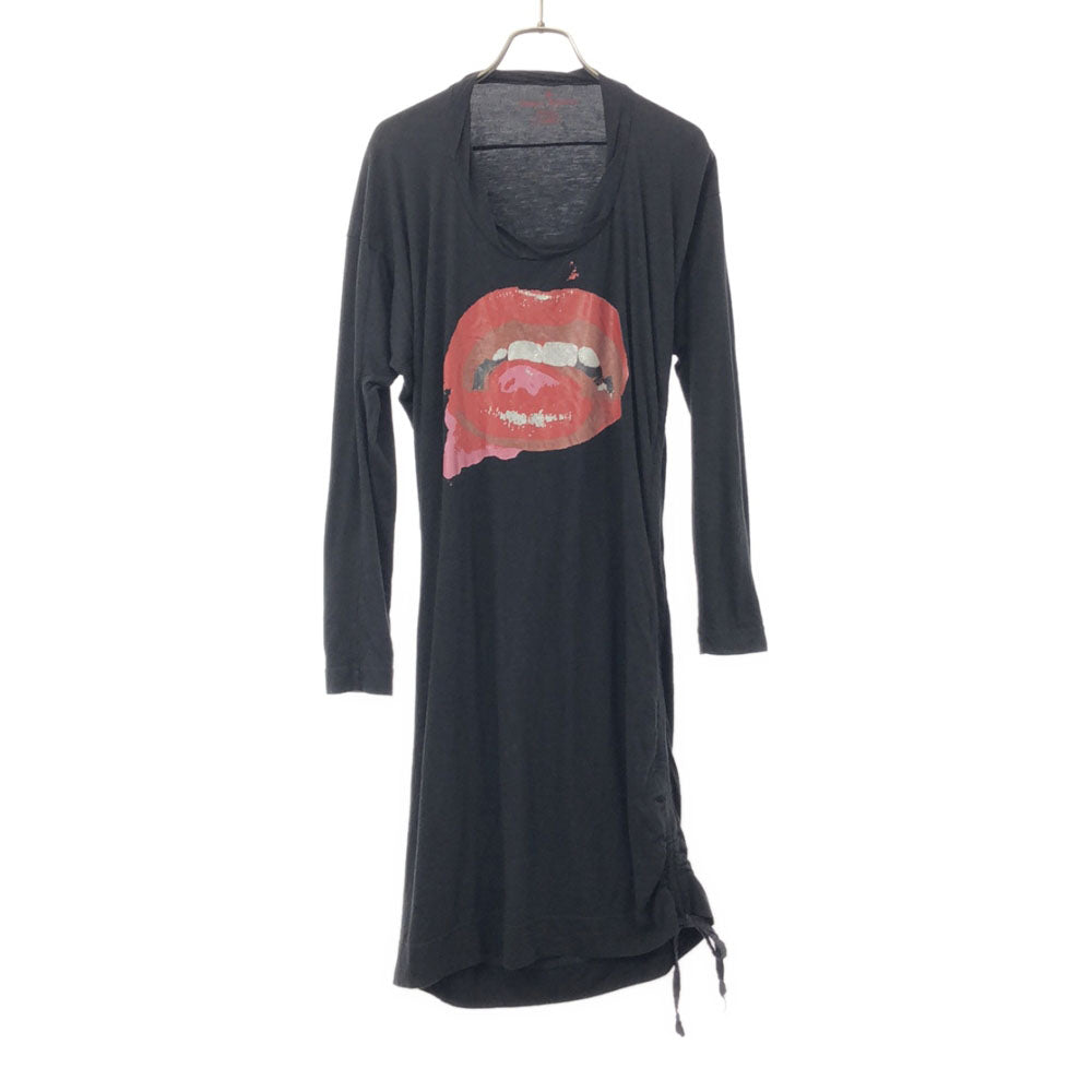 Vivienne Westwood Red Label ヴィヴィアンウエストウッド レッドレーベル 日本製 プリント 長袖 ワンピース 2 ブラック チュニック レディース