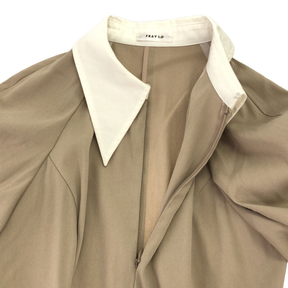 未使用 FRAY I.D フレイアイディー FWFO224512 長袖 シャツカラーマーメイド ワンピース 0 ベージュ系 タグ付き レディース