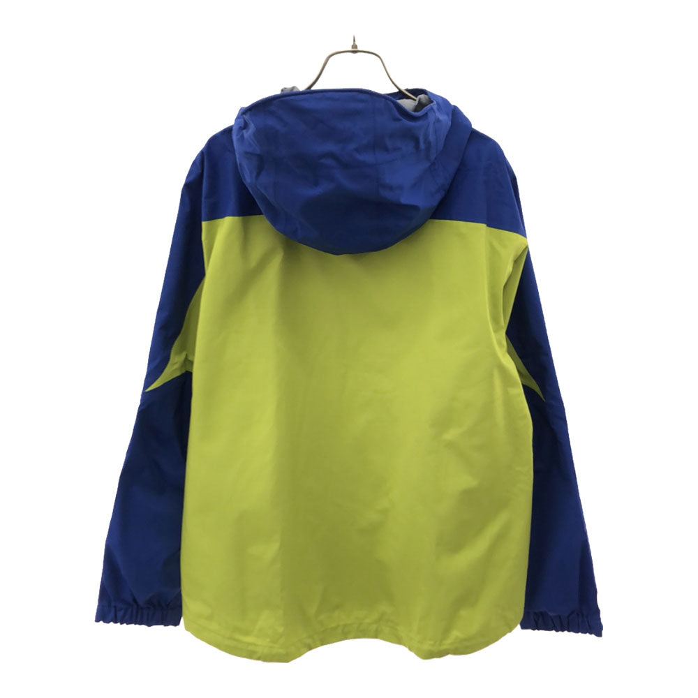 Foxfire フォックスファイヤー ロゴ刺繍 マウンテンパーカー M グリーン×ブルー 比翼仕立て ジャケット アウトドア レディース