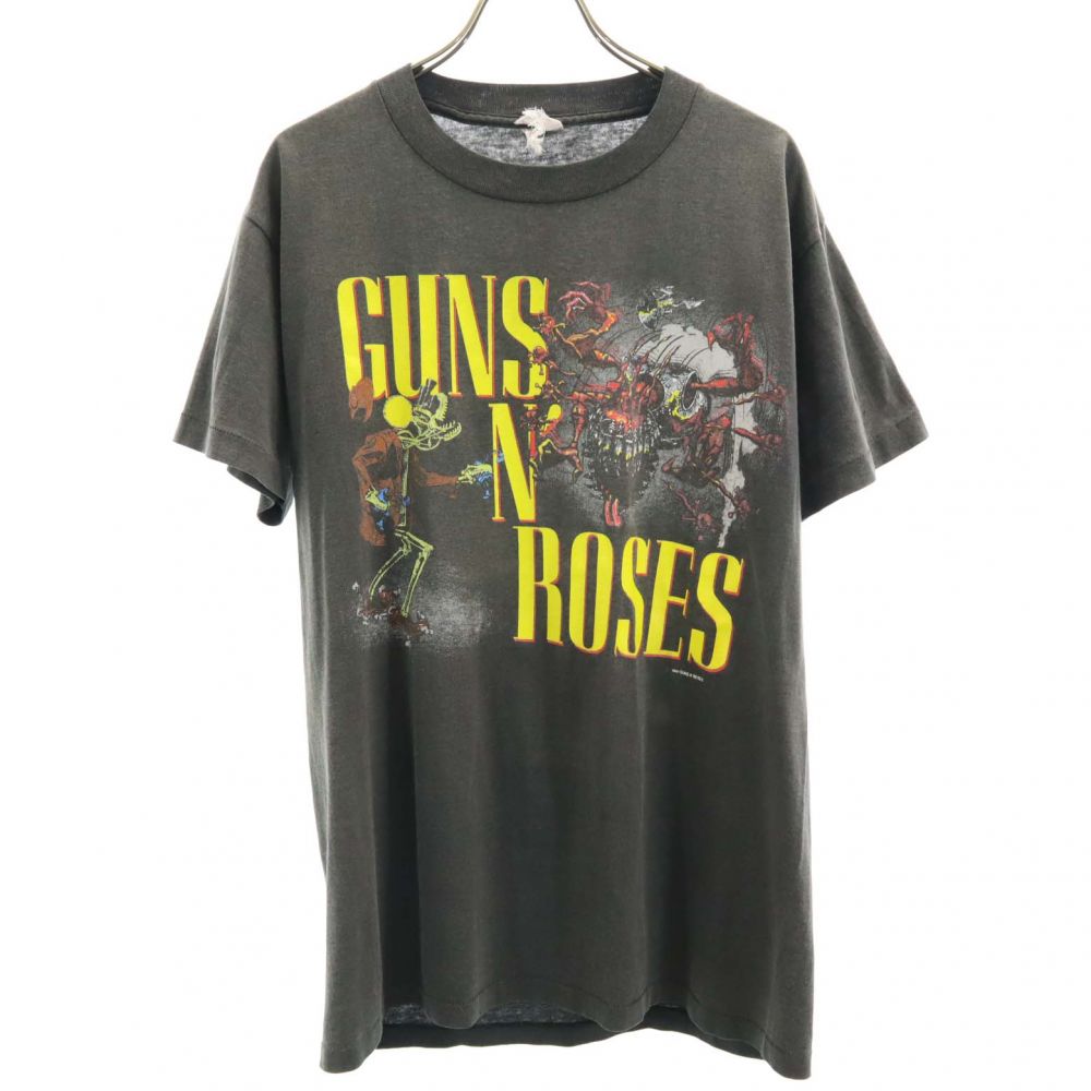 80s 発禁T ガンズアンドローゼズ 半袖 Tシャツ ブラック バンT メンズ
