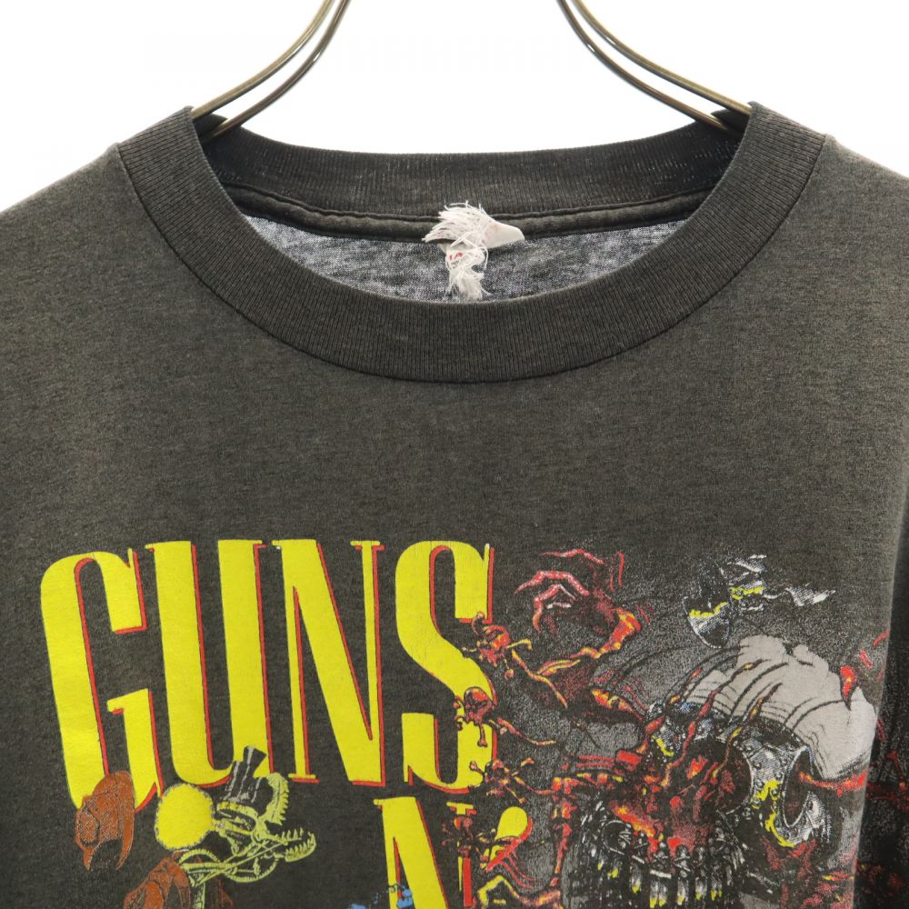 80s 発禁T ガンズアンドローゼズ 半袖 Tシャツ ブラック バンT メンズ