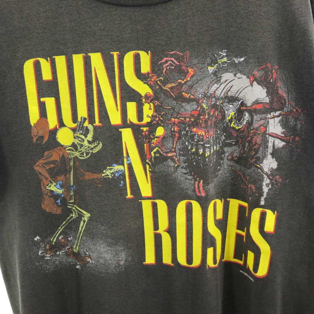 80s 発禁T ガンズアンドローゼズ 半袖 Tシャツ ブラック バンT メンズ