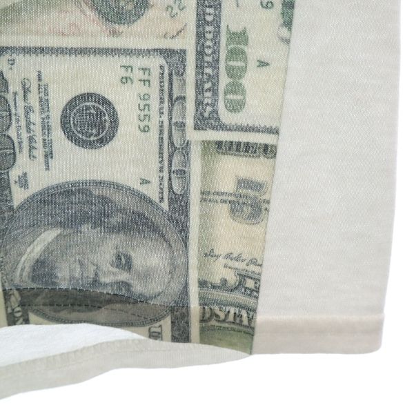 ギルダン ドル紙幣 プリント 半袖 Tシャツ L グレー系 GILDAN DryBlend メンズ