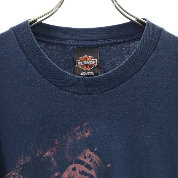 ハーレーダビッドソン 半袖 Tシャツ L ネイビー系 HARLEY DAVIDSON メンズ