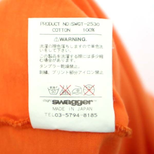 スワッガー プリント 半袖 Tシャツ L オレンジ SWAGGER メンズ