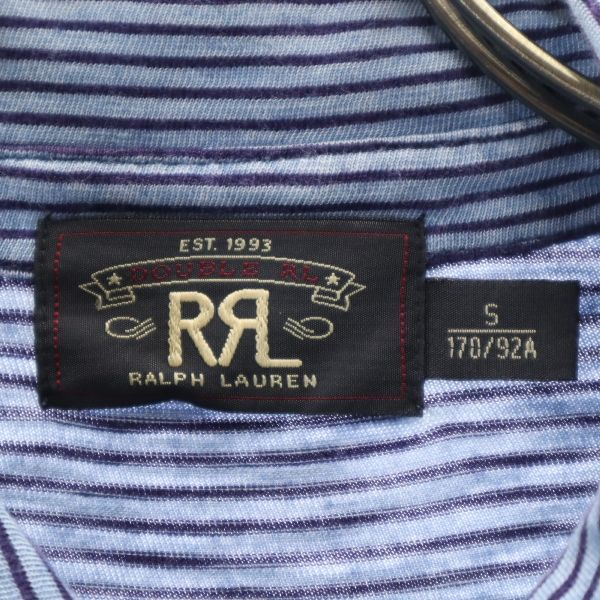 RRL ダブルアールエル 黒タグ 一ツ星 ボーダー 半袖 ポロシャツ S ブルー RALPHLAUREN ラルフ メンズ