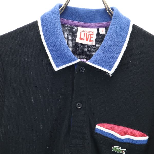 LACOSTE L!VE ラコステライブ 半袖 ポロシャツ 3 黒 メンズ