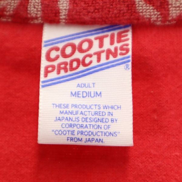 COOTIE PRODUCTIONS クーティープロダクションズ 総柄 半袖 パイル地 オープンカラーシャツ M 赤 メンズ
