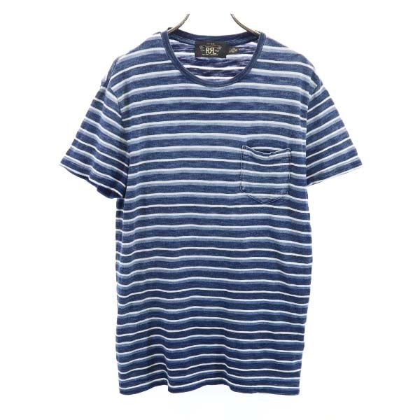 ダブルアールエル 黒タグ 一ツ星 ボーダー 半袖 Tシャツ XS 紺他 RRL ラルフローレン メンズ