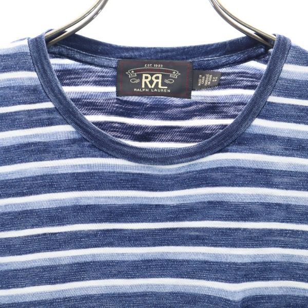 ダブルアールエル 黒タグ 一ツ星 ボーダー 半袖 Tシャツ XS 紺他 RRL ラルフローレン メンズ