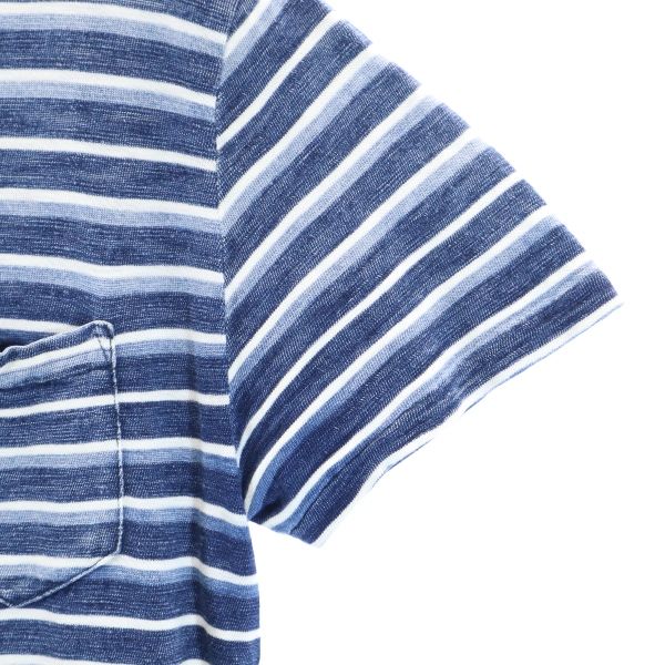 ダブルアールエル 黒タグ 一ツ星 ボーダー 半袖 Tシャツ XS 紺他 RRL ラルフローレン メンズ