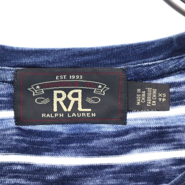 ダブルアールエル 黒タグ 一ツ星 ボーダー 半袖 Tシャツ XS 紺他 RRL ラルフローレン メンズ