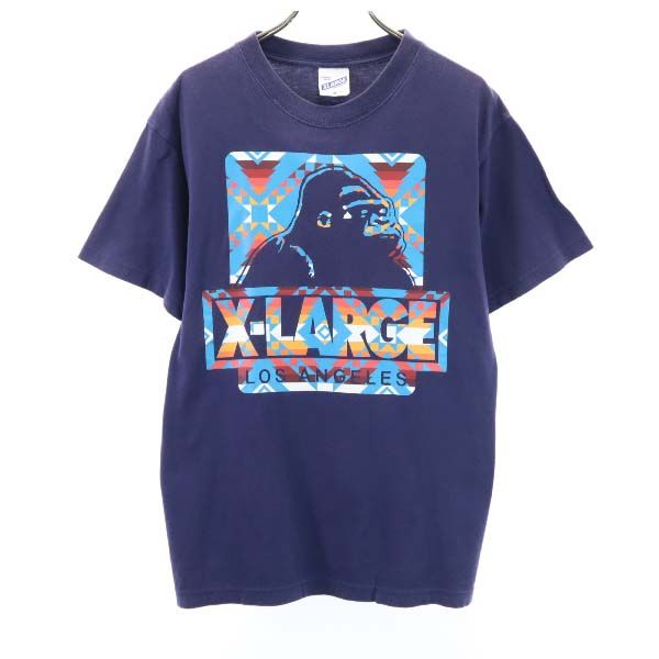 XLARGE エクストララージ ロゴプリント 半袖 Tシャツ M 紺系 メンズ