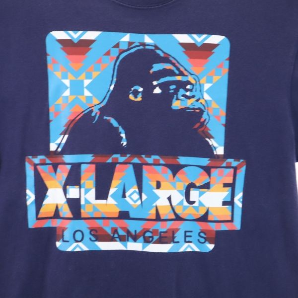 XLARGE エクストララージ ロゴプリント 半袖 Tシャツ M 紺系 メンズ