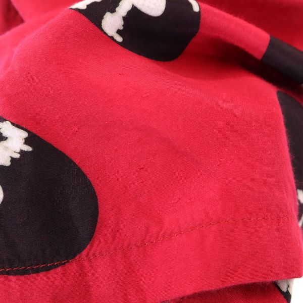 WACKO MARIA ワコマリア レコード 総柄 半袖 レーヨン アロハシャツ M 赤 開襟 メンズ