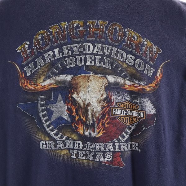 ハーレーダビッドソン 半袖 Tシャツ S ネイビー系 HARLEY DAVIDSON コピーライト2000 メンズ