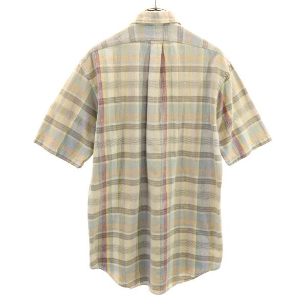 RRL ダブルアールエル 90s 初期黒タグ 赤三ツ星 チェック柄 半袖 シャツ S RALPH LAUREN メンズ