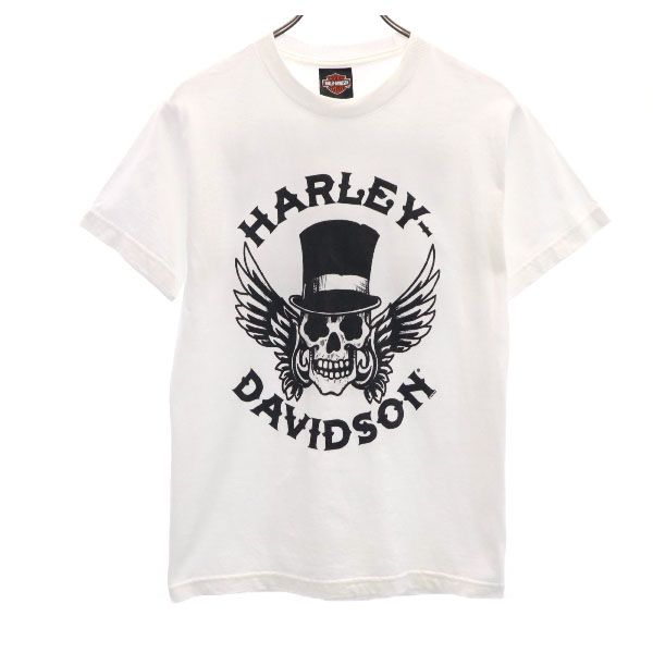 HARLEY DAVIDSON ハーレーダビッドソン 両面プリント 半袖 クルーネック Tシャツ S 白 メンズ