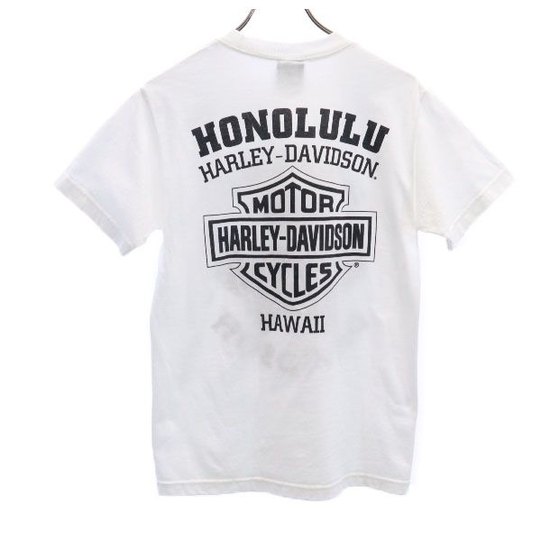 HARLEY DAVIDSON ハーレーダビッドソン 両面プリント 半袖 クルーネック Tシャツ S 白 メンズ