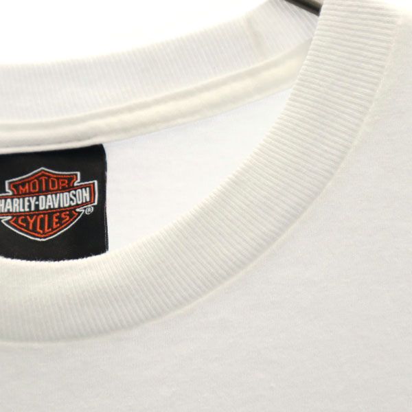 HARLEY DAVIDSON ハーレーダビッドソン 両面プリント 半袖 クルーネック Tシャツ S 白 メンズ