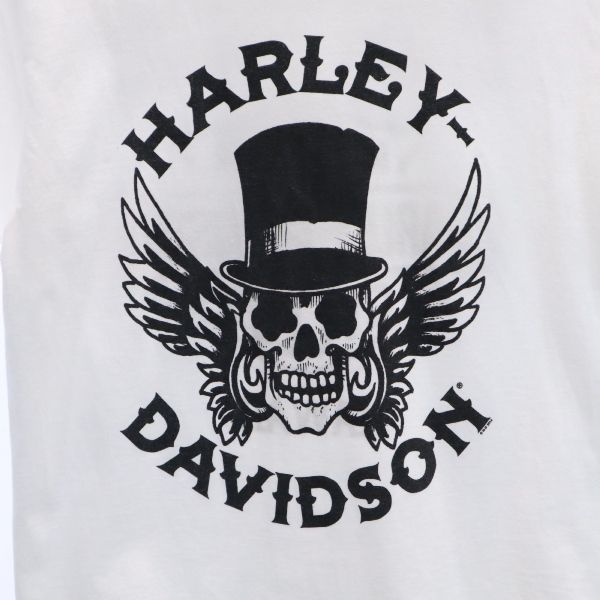 HARLEY DAVIDSON ハーレーダビッドソン 両面プリント 半袖 クルーネック Tシャツ S 白 メンズ