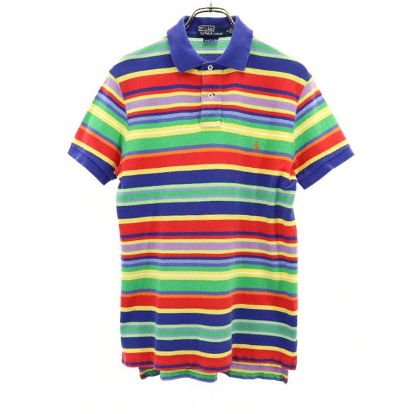 ポロバイラルフローレン ボーダー 半袖 ポロシャツ S Polo by Ralph Lauren カスタムフィット メンズ