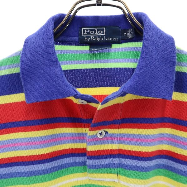 ポロバイラルフローレン ボーダー 半袖 ポロシャツ S Polo by Ralph Lauren カスタムフィット メンズ