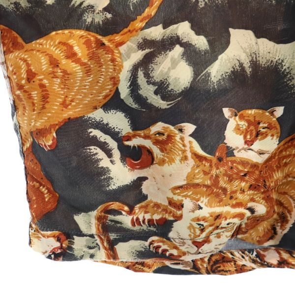 MAKANALEI マカナレイ 虎柄 半袖 アロハシャツ XS ブラウン系 メンズ