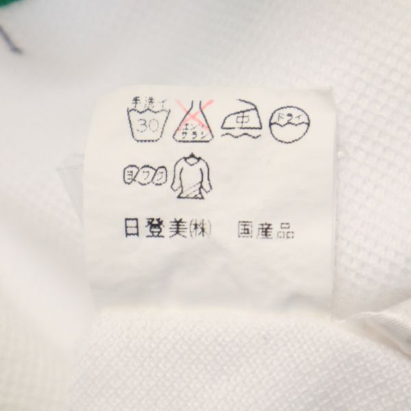Enrico Coveri エンリココベリ 刺繍 半袖 ポロシャツ M ホワイト メンズ