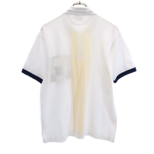 Enrico Coveri エンリココベリ 刺繍 半袖 ポロシャツ M ホワイト メンズ