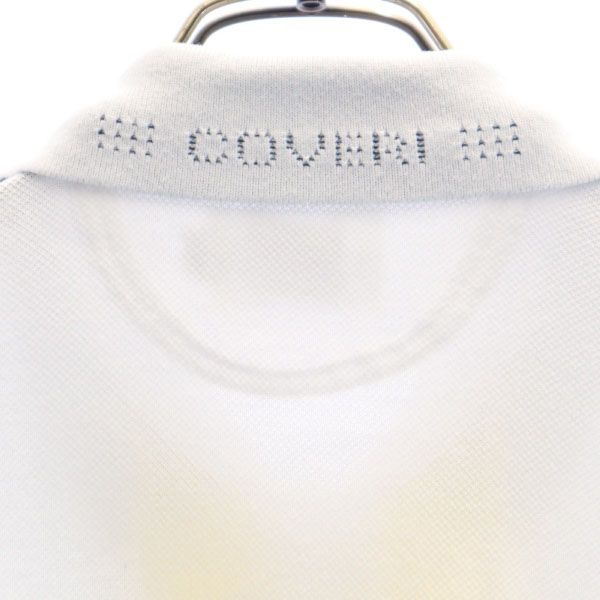 Enrico Coveri エンリココベリ 刺繍 半袖 ポロシャツ M ホワイト メンズ