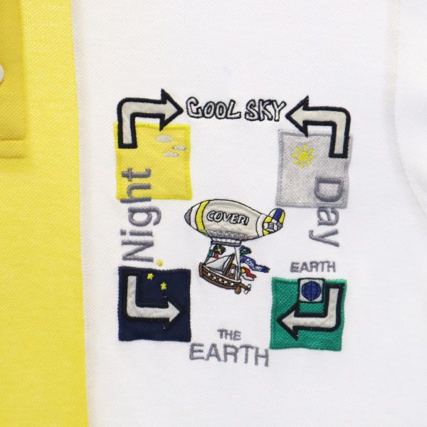 Enrico Coveri エンリココベリ 刺繍 半袖 ポロシャツ M ホワイト メンズ