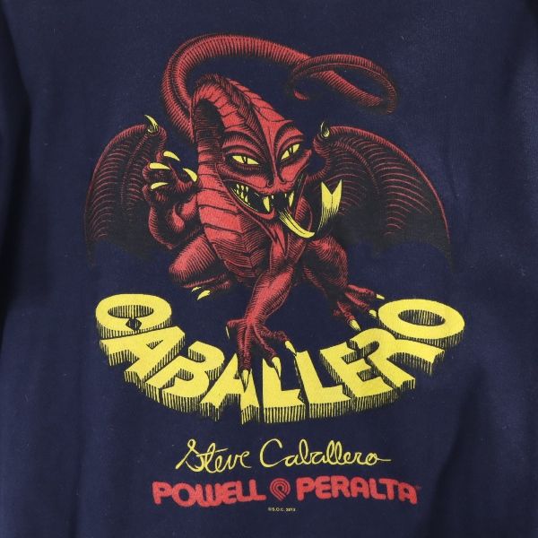 パウエルペラルタ バックプリント 半袖 クルーネック Tシャツ S 紺 POWELL PERALTA スケートボード メンズ