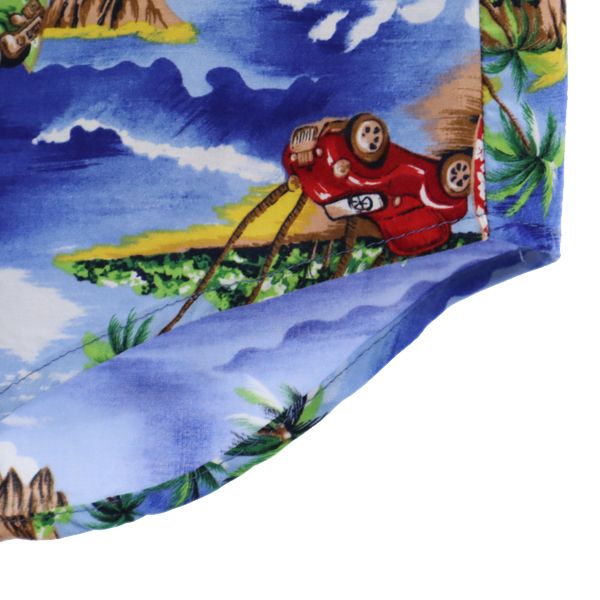 RockMount ロックマウント USA製 SP1694 南国プリント 半袖 ウエスタンシャツ 14.5 ネイビー系 アロハ サーフィン ヤシの木 メンズ