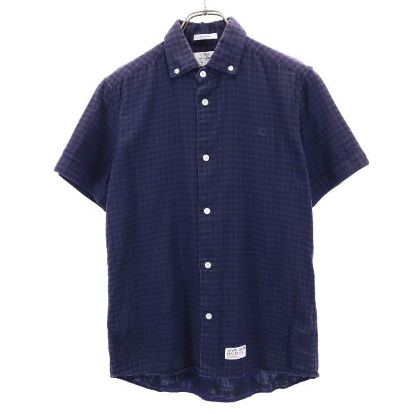 ダブルタップス 日本製 201-205 PTWTSB VUA ギンガムチェック 半袖 ボタンダウンシャツ S パープル系 WTAPS メンズ
