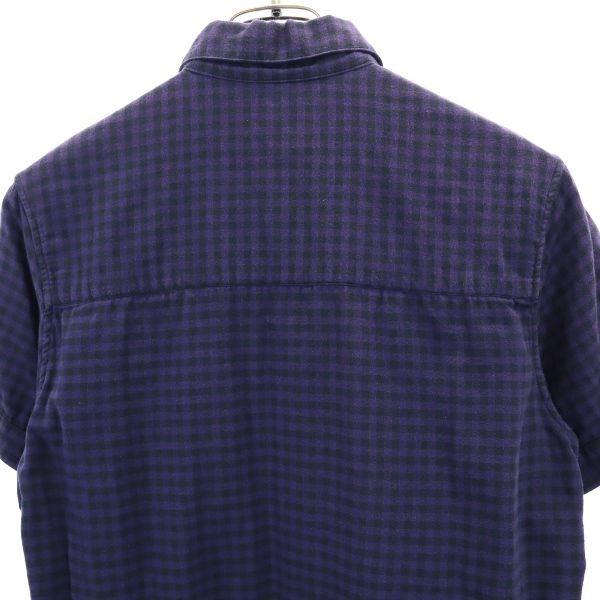 ダブルタップス 日本製 201-205 PTWTSB VUA ギンガムチェック 半袖 ボタンダウンシャツ S パープル系 WTAPS メンズ