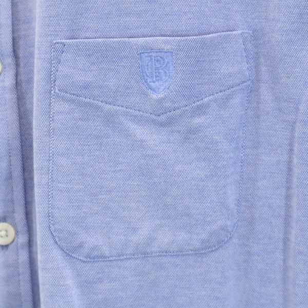 ブラックレーベルクレストブリッジ 三陽商会 半袖 ボタンダウンシャツ 2 青 BLACK LABEL CRESTBRIDGE メンズ