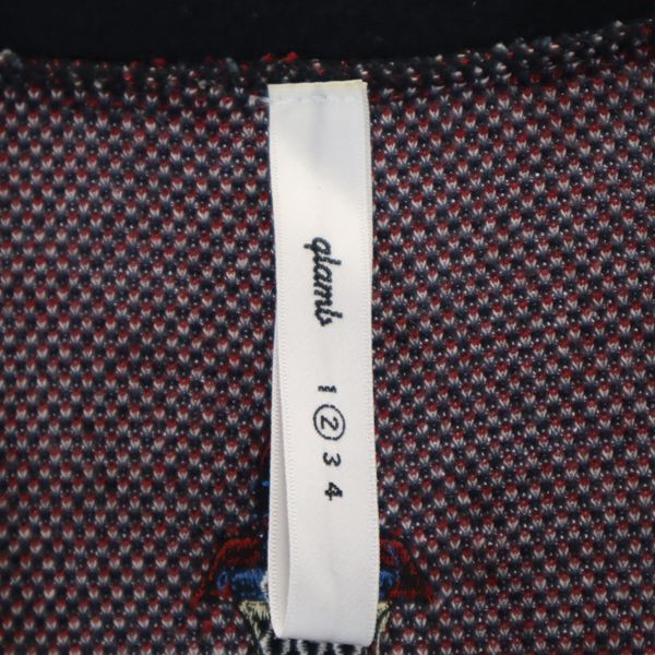 glamb グラム 日本製 ネイティブ柄 長袖 ニットカーディガン 2 黒系 メンズ