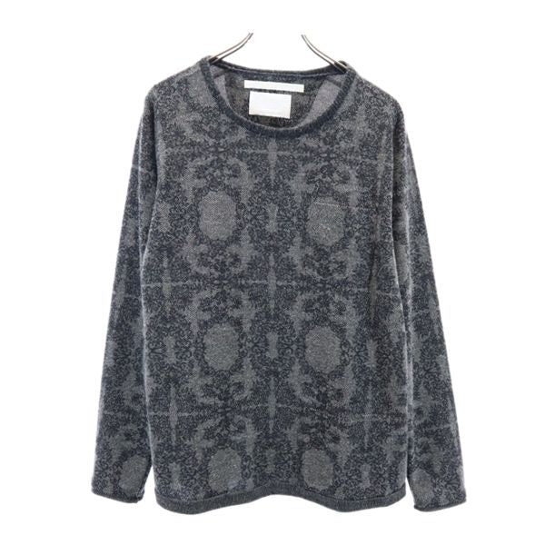 WHITE MOUNTAINEERING ホワイトマウンテニアリング 日本製 ウールブレンド 総柄 長袖 ニット 2 グレー系 セーター メンズ