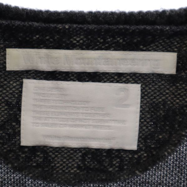 WHITE MOUNTAINEERING ホワイトマウンテニアリング 日本製 ウールブレンド 総柄 長袖 ニット 2 グレー系 セーター メンズ
