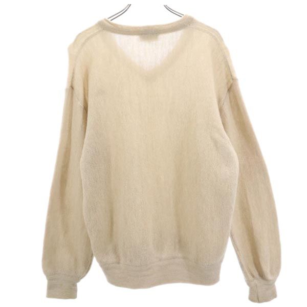 LACOSTE ラコステ ウール ロゴ刺繍 長袖 Vネック セーター 4 ベージュ系 ニット メンズ