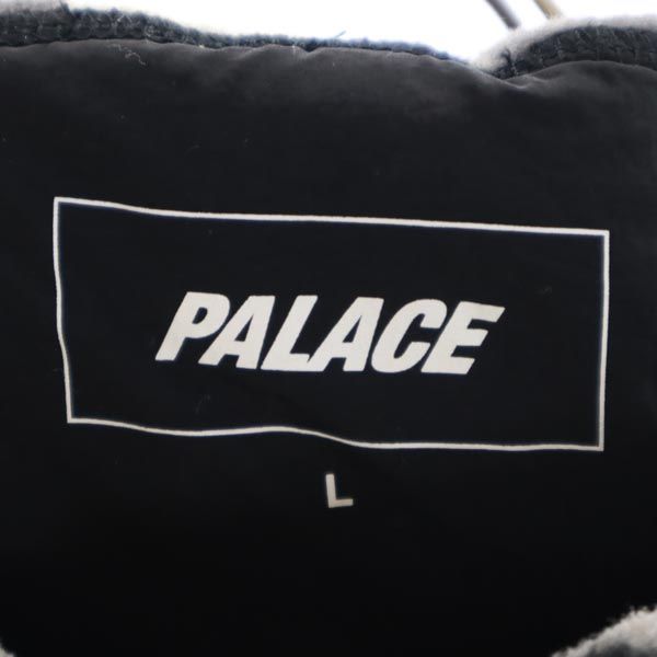PALACE パレス バックロゴ カモフラージュ柄 長袖 フリース パーカー L グレー系 プルオーバー メンズ