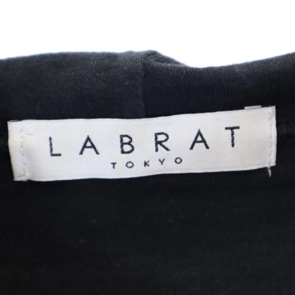 LABRAT ラブラット 日本製 長袖 フーディー Tシャツ S ブラック系 ロンT メンズ