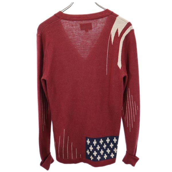 SALTWATER COWBOY ソルトウォーター カウボーイ 長袖 ニットカーディガン XS ボルドー メンズ