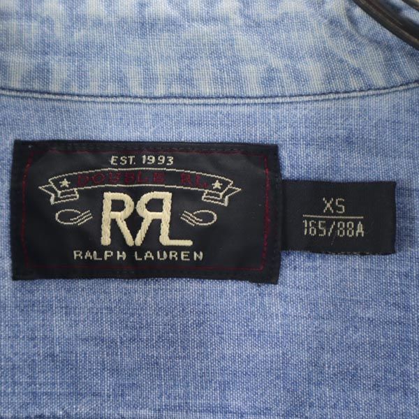 RRL ダブルアールエル 一ツ星 長袖 シャンブレーシャツ XS RALPH LAUREN チンスト メンズ