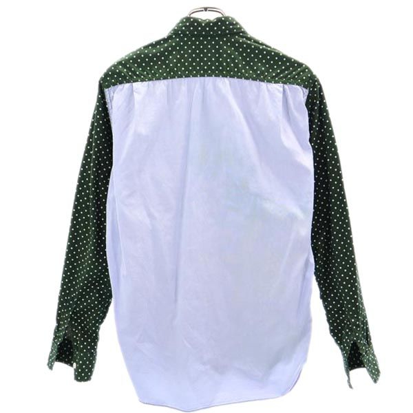 COMME des GARCONS HOMME コムデギャルソンオム 日本製 ドット柄 長袖 シャツ S グリーン系 メンズ