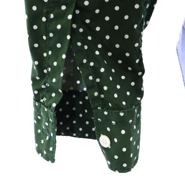 COMME des GARCONS HOMME コムデギャルソンオム 日本製 ドット柄 長袖 シャツ S グリーン系 メンズ