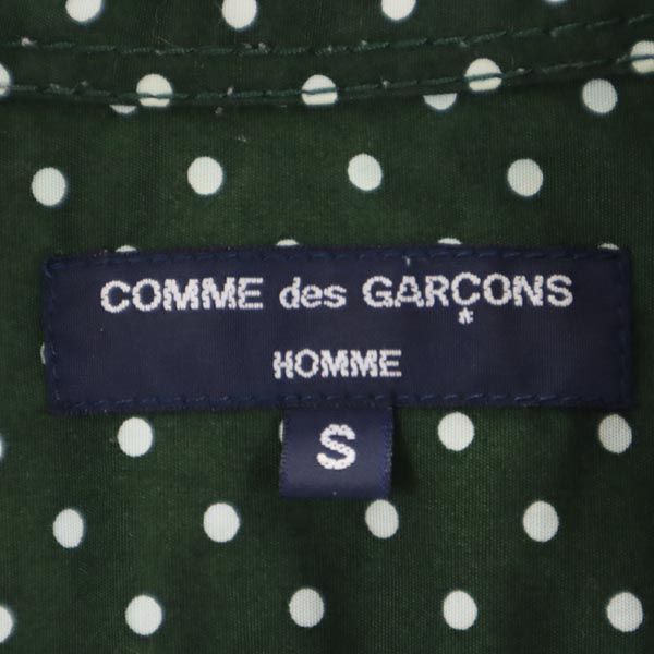 COMME des GARCONS HOMME コムデギャルソンオム 日本製 ドット柄 長袖 シャツ S グリーン系 メンズ