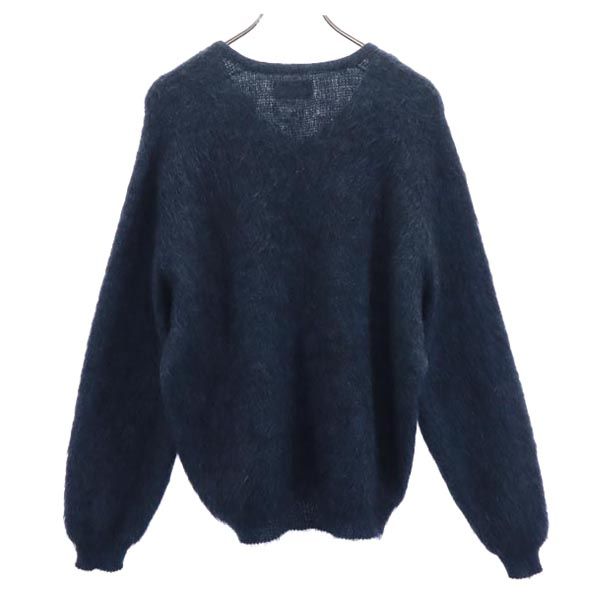 Shag-A-Pac ヴィンテージ アルパカ モヘア混 長袖 ニット L 紺×茶×グレー セーター メンズ